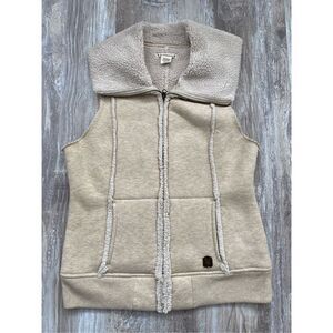 Ruff Hewn Vest Full Zip Beige Tan Women’s Size Small